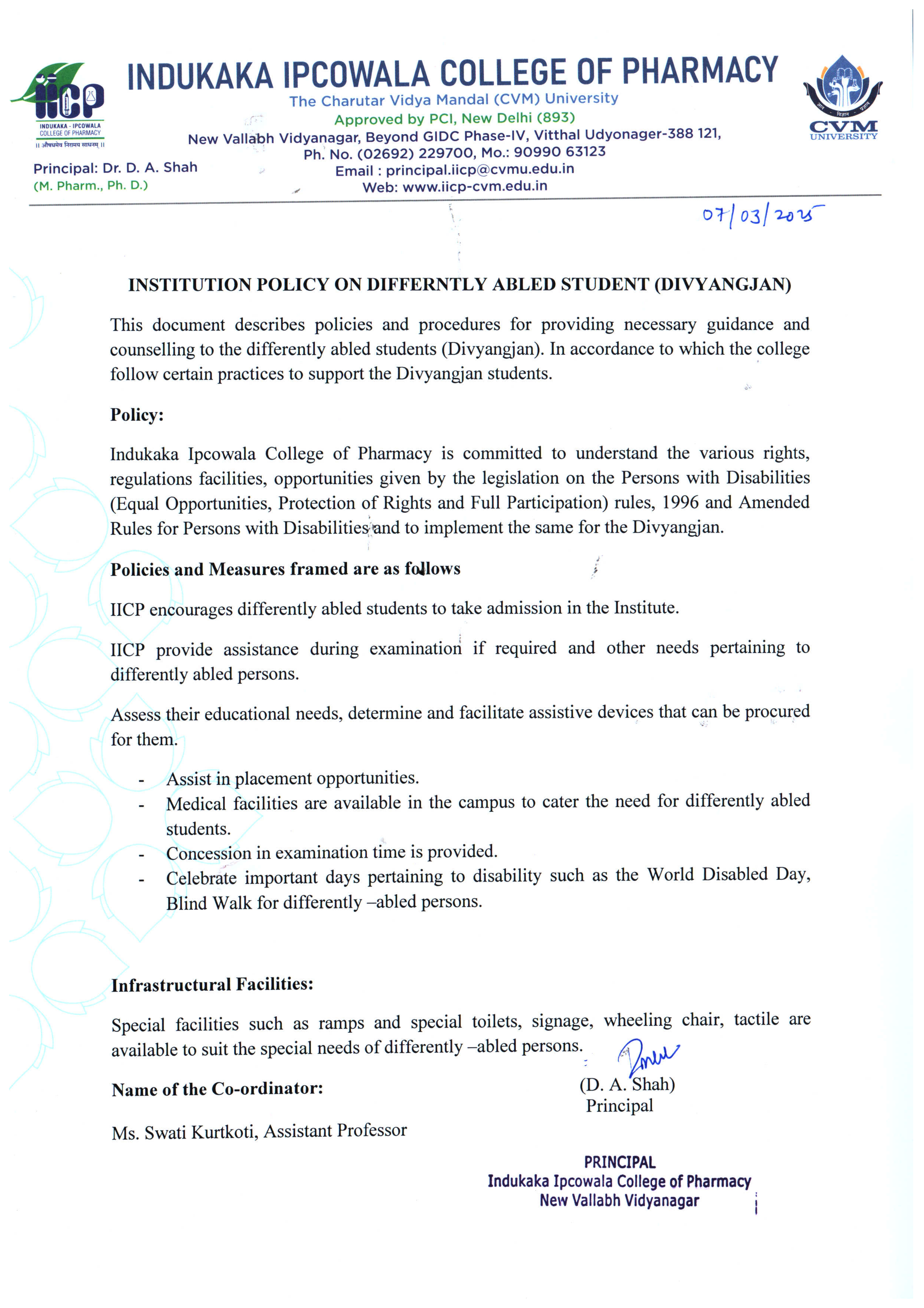 Divyang Facilities